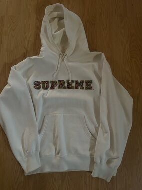 Supreme White Hoodie with Red Box Logo